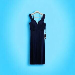 Cinderella Divine Formal Long Dress Navy Blue Bridesmaid Prom Wedding Sz 16 NWT